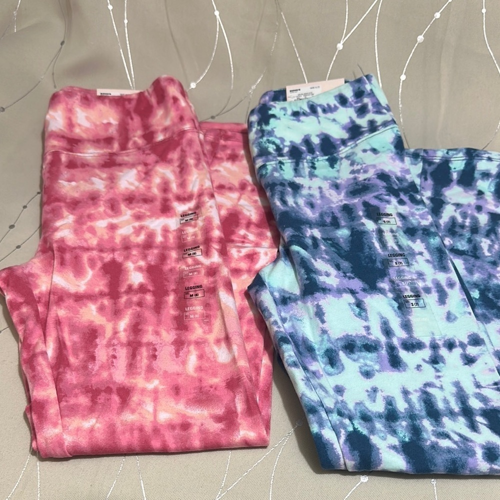 SO Kids Tie-Dye Leggings - Pink and Blue